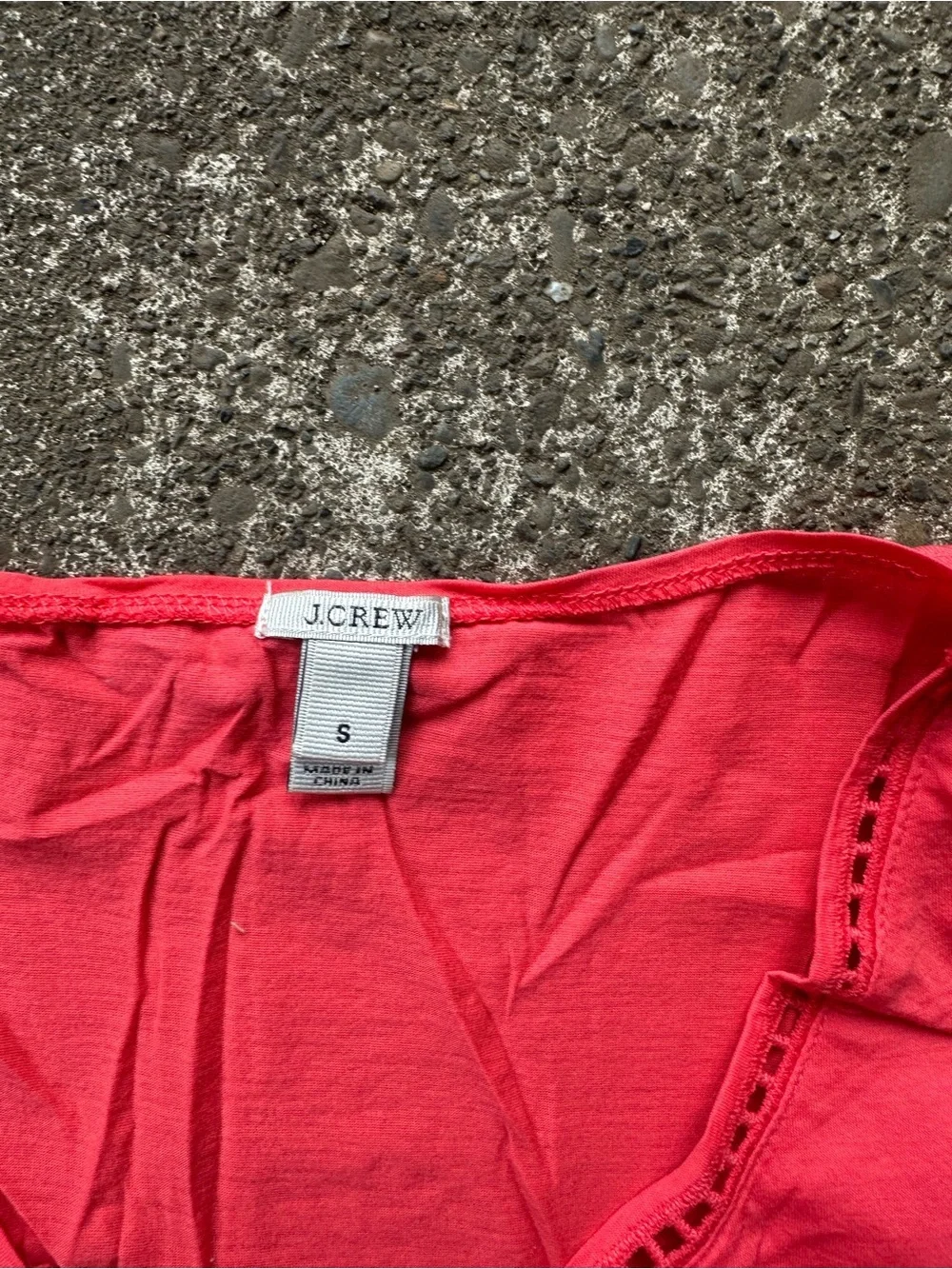 J. Crew Orange Ruffle Trim Crepe Embroidered Eyelet Tank Top